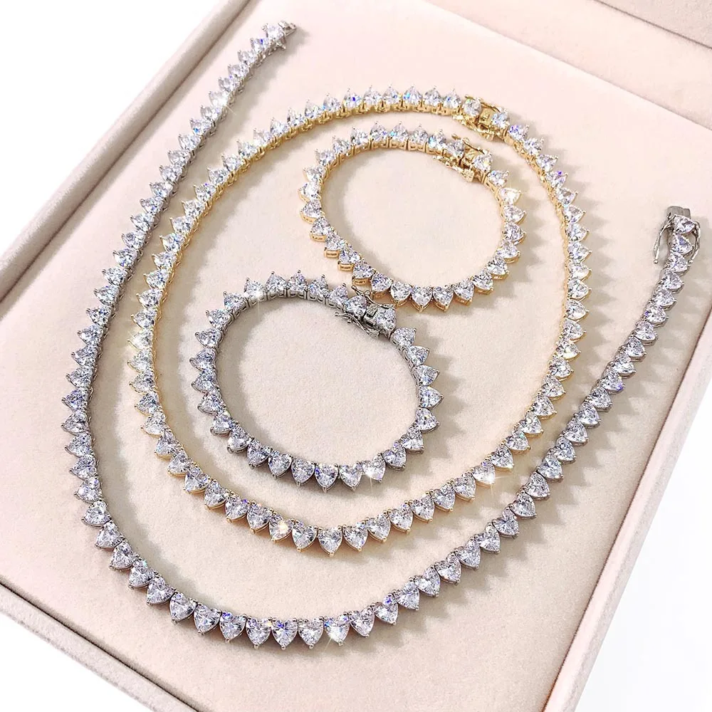 Mossan 3mm hip hop single stone tennis tennis chain hot selling 925 sterling jewelry silver couple necklace