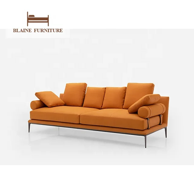 Innovative Design Italian Furniture Set Modern Sofa Luxury 2 Seater Modular Straight Shaped Couch Genuine Leather Sofa