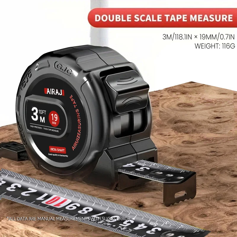 AIRAJ  High Carbon Steel Tape Measure  Portable Manual Measuring Tool with Frosted Anti Drop Shell High-Precision Tape Measure