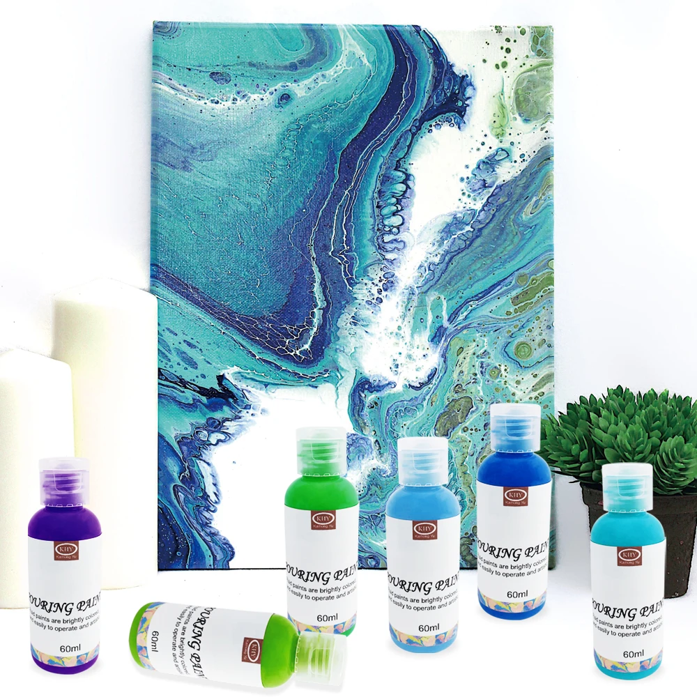 
Art Supplies with Silicone Oil Strainers for Canvas Wood DIY Art Pouring Acrylic Paint Set 