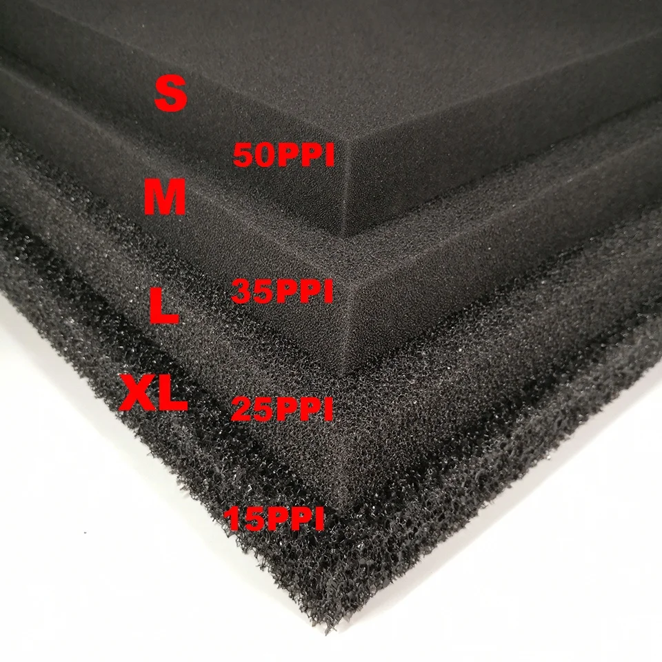 
50PPI close cell polyurethan foam bio activated carbon filter sponge 
