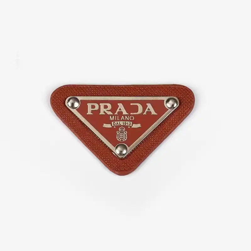 Custom white leather luggage tag jeans leather patch labels metal branding tags with leather backing