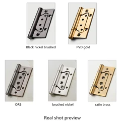 YONFIA stainless steel 4 inch 3mm wood flat door hinge iron corner american european butterfly flat crown head for wood door