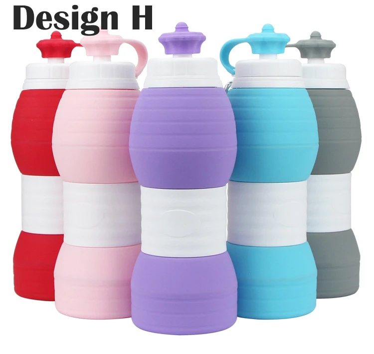 Collapsible Outdoor Travel Sports Portable Camping Fold Up Drinking Coffee Cups Mugs Cup Silicone Folding Foldable Water Bottle