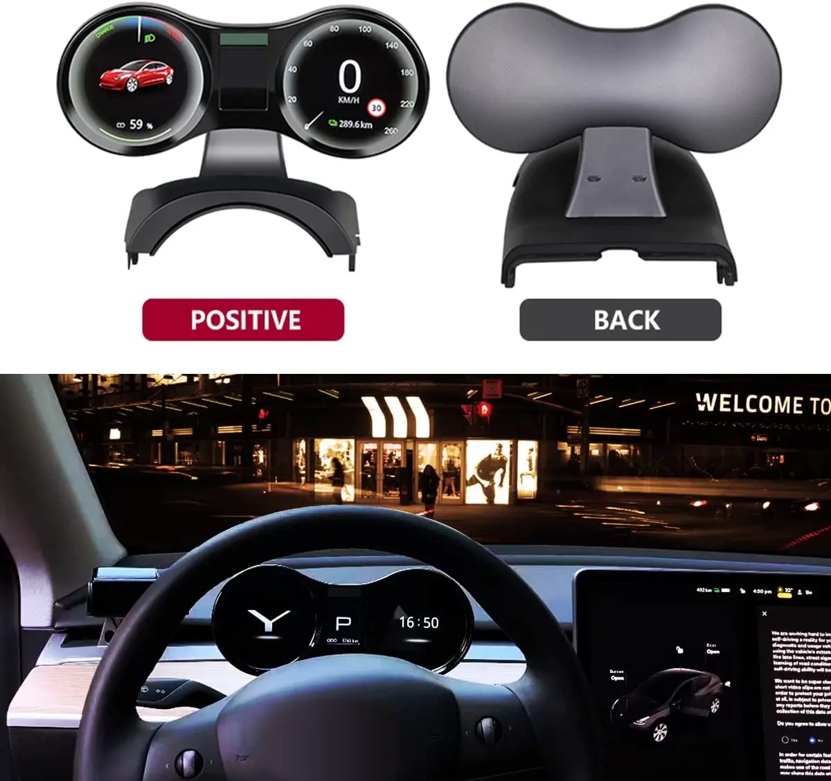 New Product Digital Dashboard Car LCD Head-Up Display LCD Instrument Cluster for Tesla Model 3&Y
