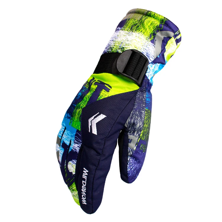 Теплые зимние перчатки с логотипом на заказ, 3 м, с теплой изоляцией, ветрозащитные водонепроницаемые дышащие синие зимние лыжные перчатки для мужчин