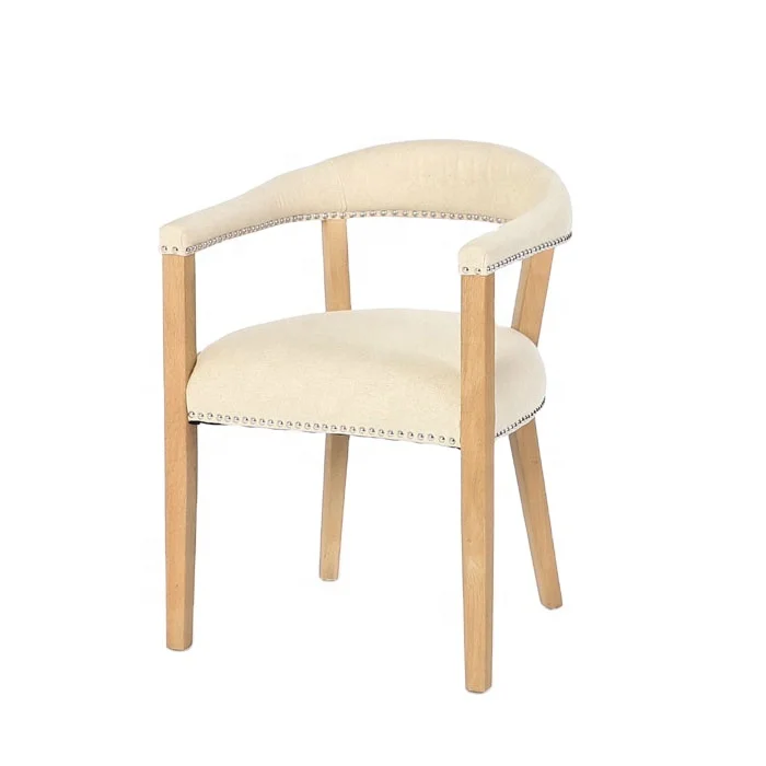 
Factory supply Antique style solid wood fabric chair nailhead design dining chair/resturant chair(KY-3475) 