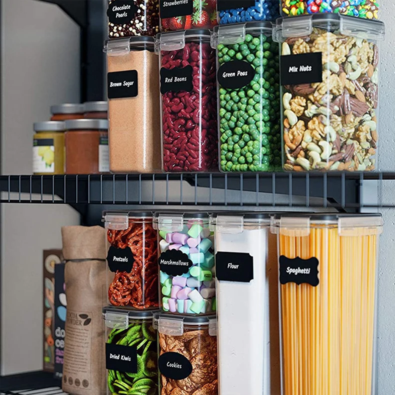 Popular Kitchen Miscellaneous Grain Sealed Can Storage Miscellaneous Grain Can Tea Noodle Clasp Plastic Transparent Storage Tank