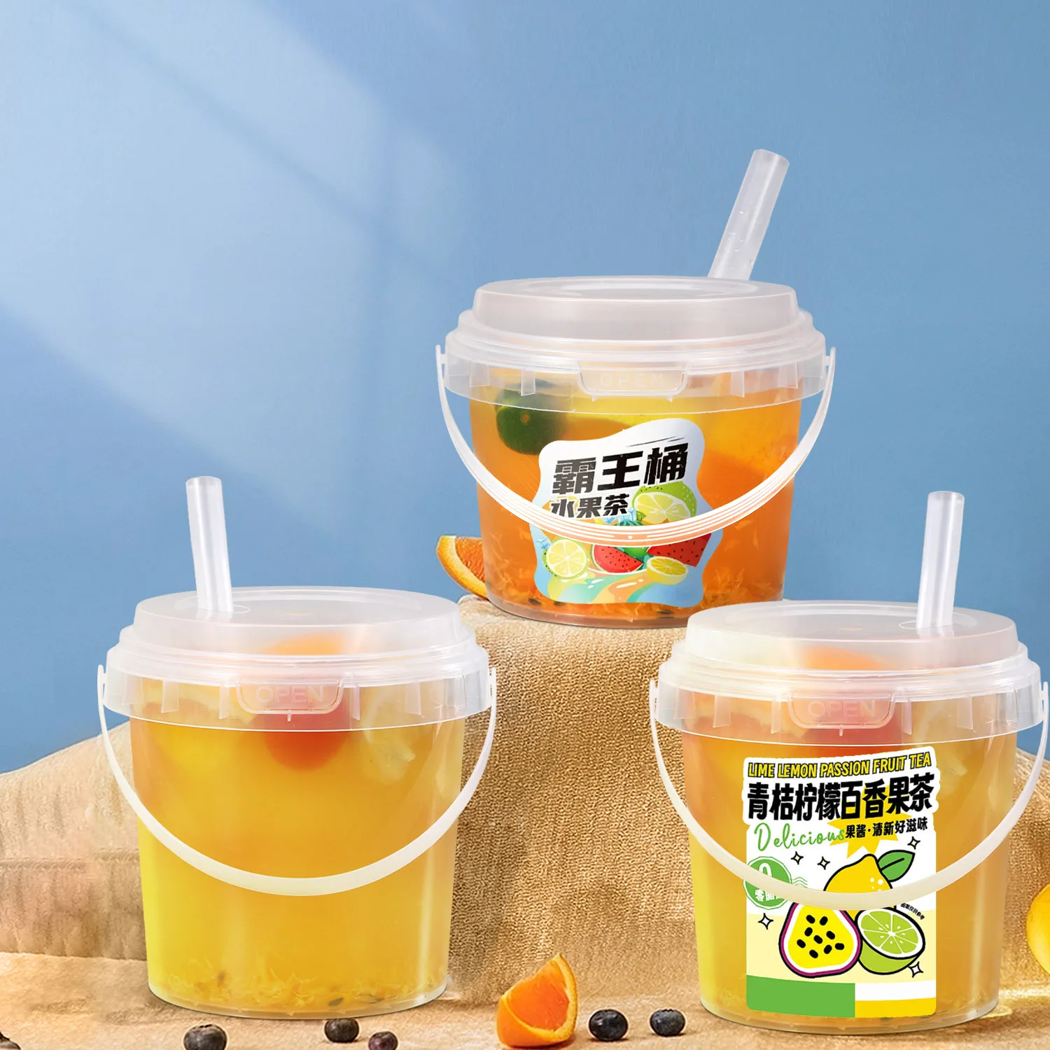 Hot Sale Drink Lemonade Plastic Cups with Lid Handle Wholesale PP Injection Juice Cold Milk Boba Bubble Tea Cup