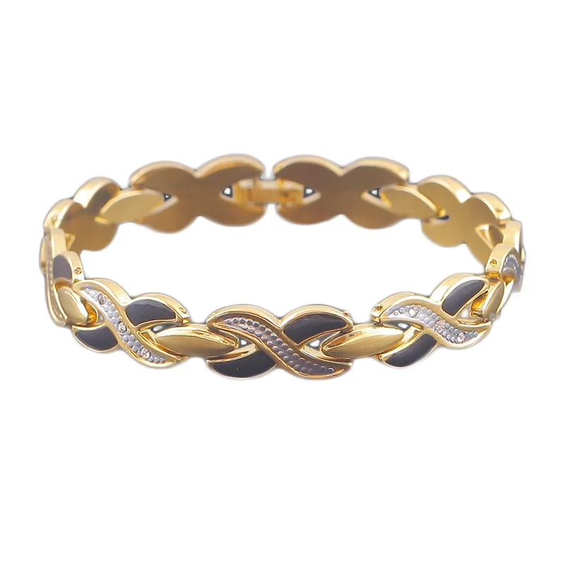 korea elegant chain bracelets Korea Elegant Jewelry Bracelets digital 8 shape Copper gold-plated Dripping Oil men women bracelet