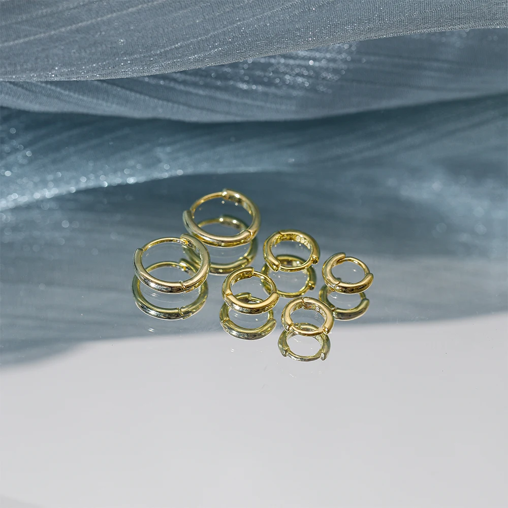 dropshipping 925 sterling silver simple plain round classic ins style geometric minimalist all-match hoop earrings for women