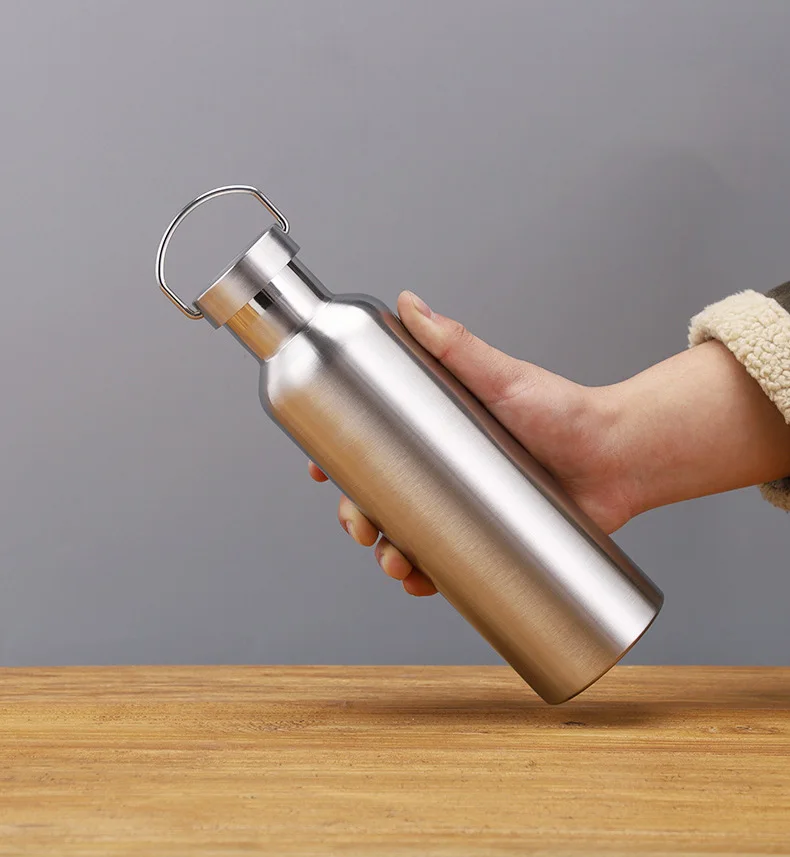 304 single and double-layer stainless steel handle sports bottle large-capacity outdoor mountaineering pot insulation cup