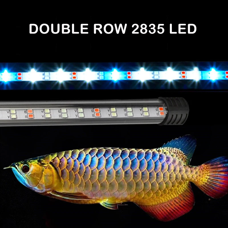 Low Energy Consumption Submersible Fish Tank LED Light Aquarium Lamp With Double Row Light Beads For Fish Lighting
