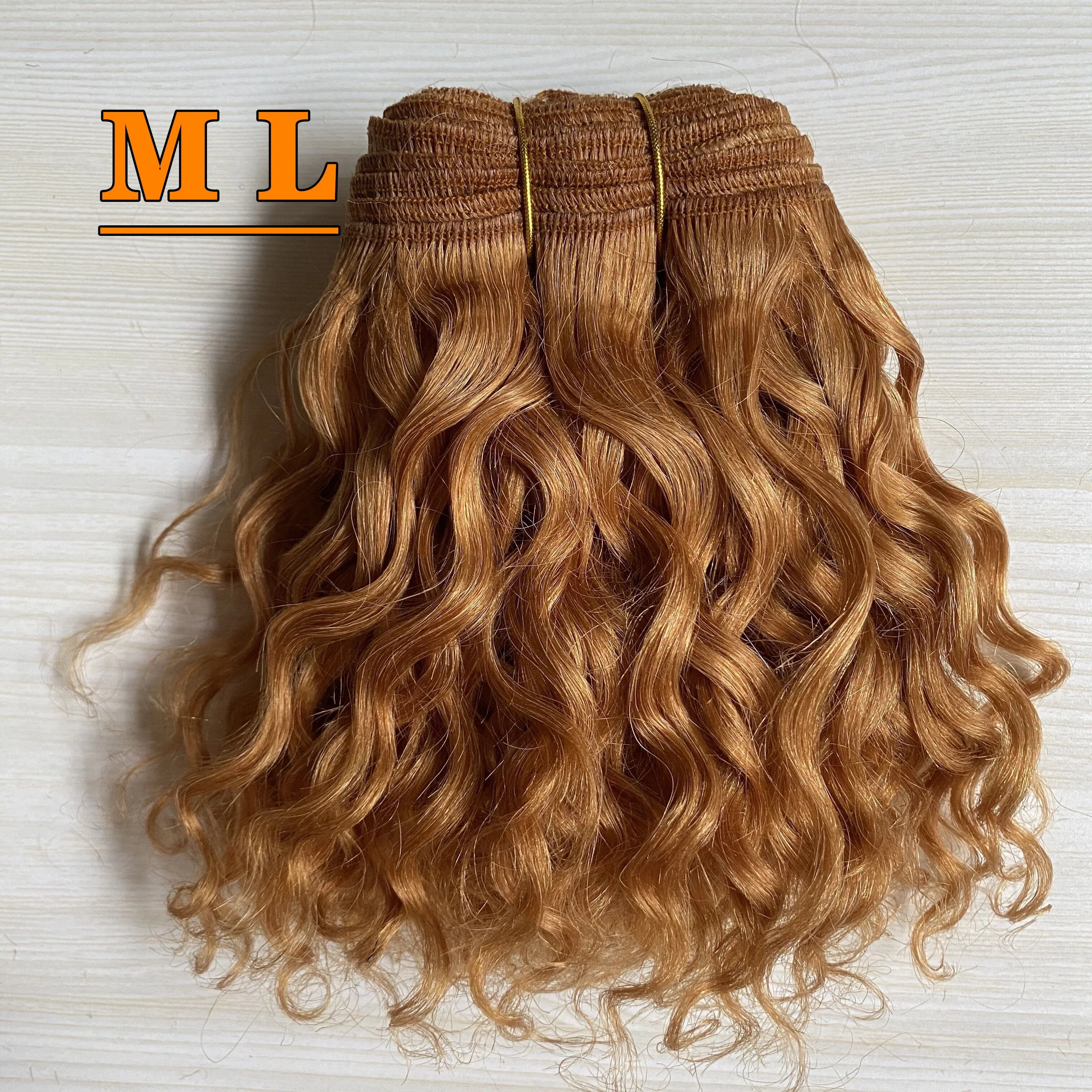 DIY Doll Hair Extensions Goat mohair yak tail hair curly type