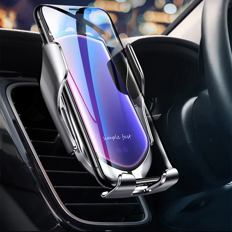 
Smart Sensor Car Wireless Charger Infrared Auto-sens Air Vent Mount Smart Automatic Clamping Simple Fast Wireless Car Charger 