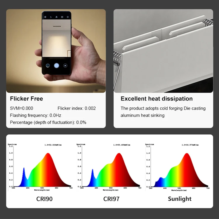 Allway Module Design Indoor Hotel Project SKD Frameless Anti-Glare Aluminum Housing Led Linear Grille Light