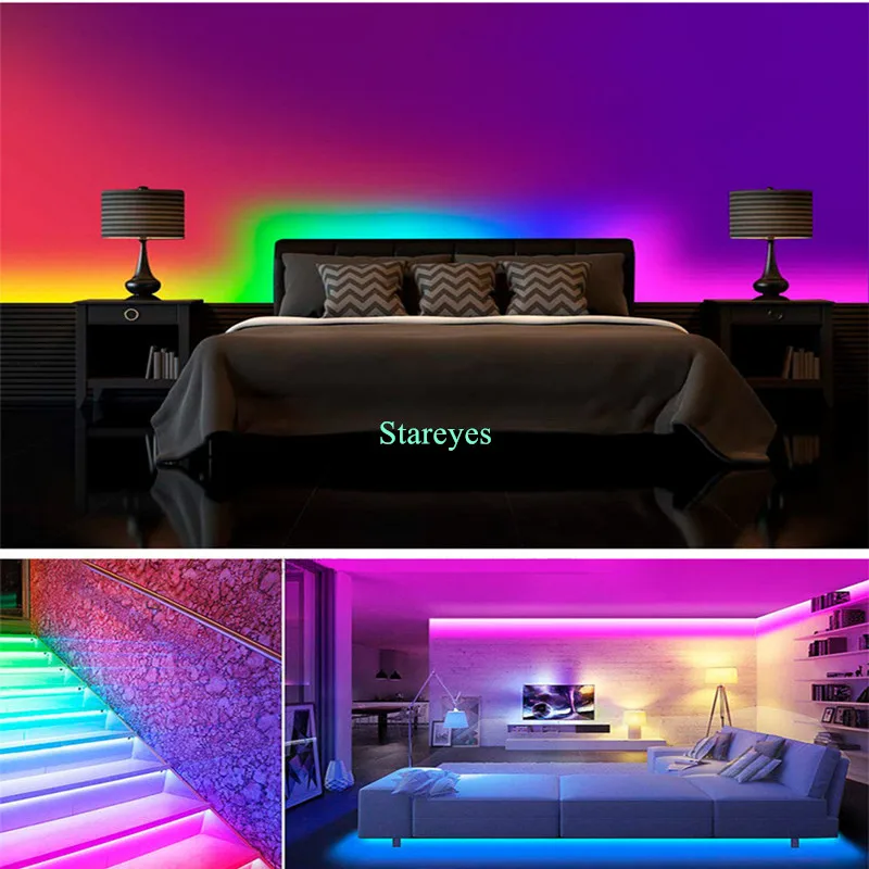 100 шт. волшебный цвет SMD 5050 1 м WS2812B DC5V 144 LED/m RGB Светодиодная лента индивидуально Адресуемая цифровая IC веревка освещение