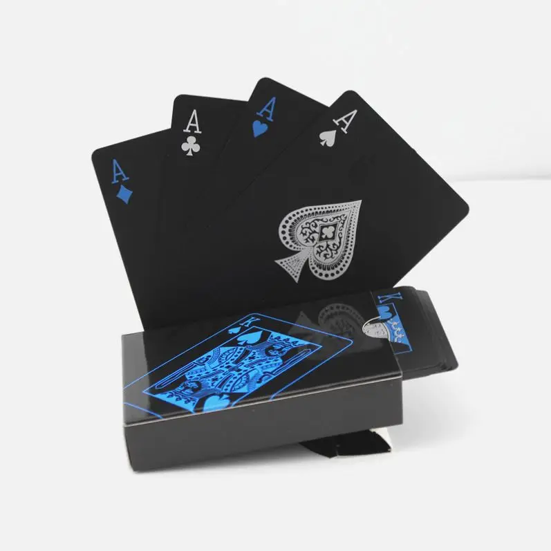 High Quality Plastic PVC Poker Waterproof Black Playing Cards Creative Gift Durable Poker M0001