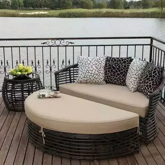 Sea or pool  with ottoman outdoor chaise lounge sofa JX-5630