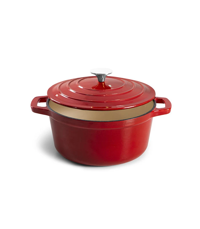 Bright Houseware Best Cookware Red 20/24cm Round Casserole Cast Iron Dutch Oven Pot Cookware Enamel Cast Iron Cooking Pot