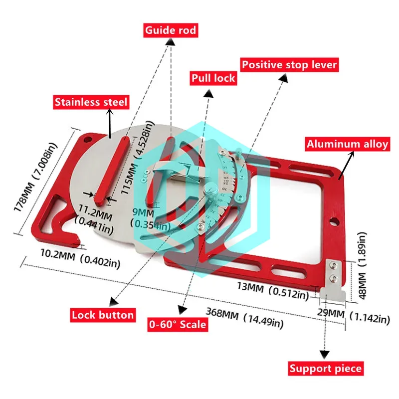 Woodworking Adjustable Angle Guide Rail Clamp for Electric Circular Saw Engraving Machine Angle Cutting Board Auxiliary Tool