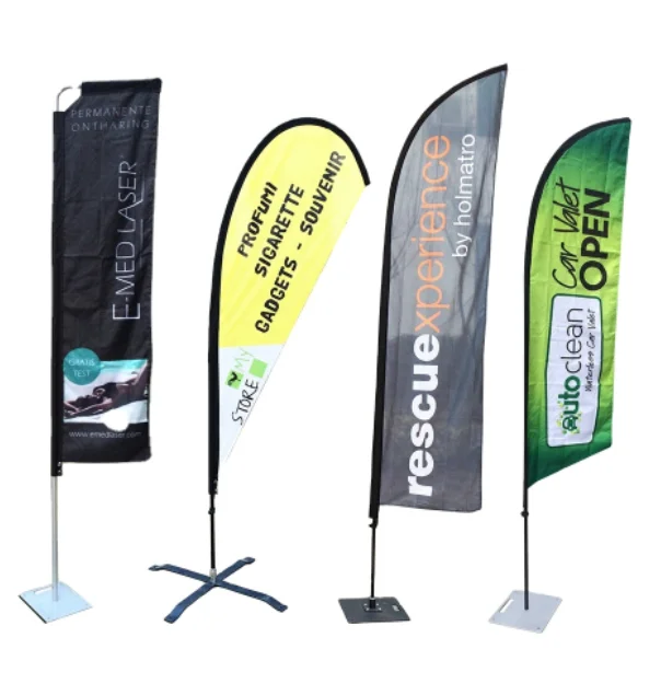 Portable Teardrop and Feather Beach flag Display Stand with Pole for Beach Flag