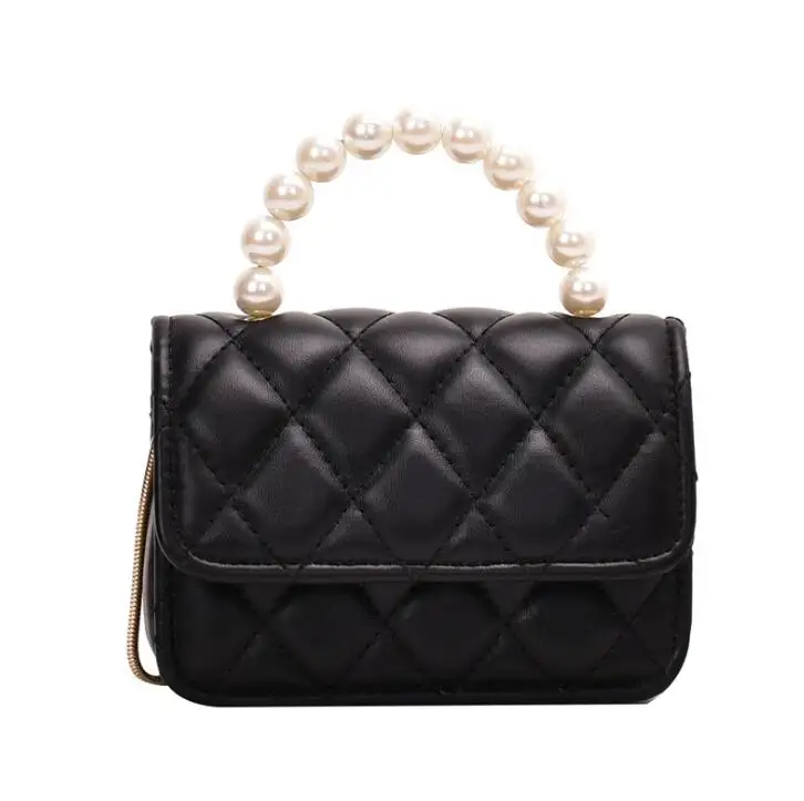 Women Mini Handbags Tote PVC Jelly Crossbody Bags for Small Pearl Coin Wallet Hand Girls Purse