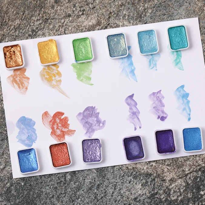 Nail Art Solid Powder Pearlescent Watercolor Paints Nail Smudge Painting