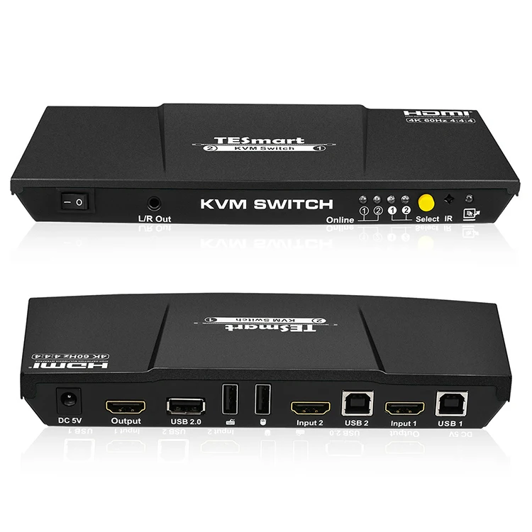 TESmart высококачественный HDMI HDCP 2 порта usb kvm переключатель 2x1 4K для домашней системы