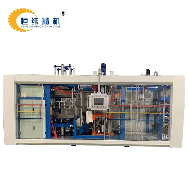 HW-7185 Full automatic vacuum forming machine with online cutting factory