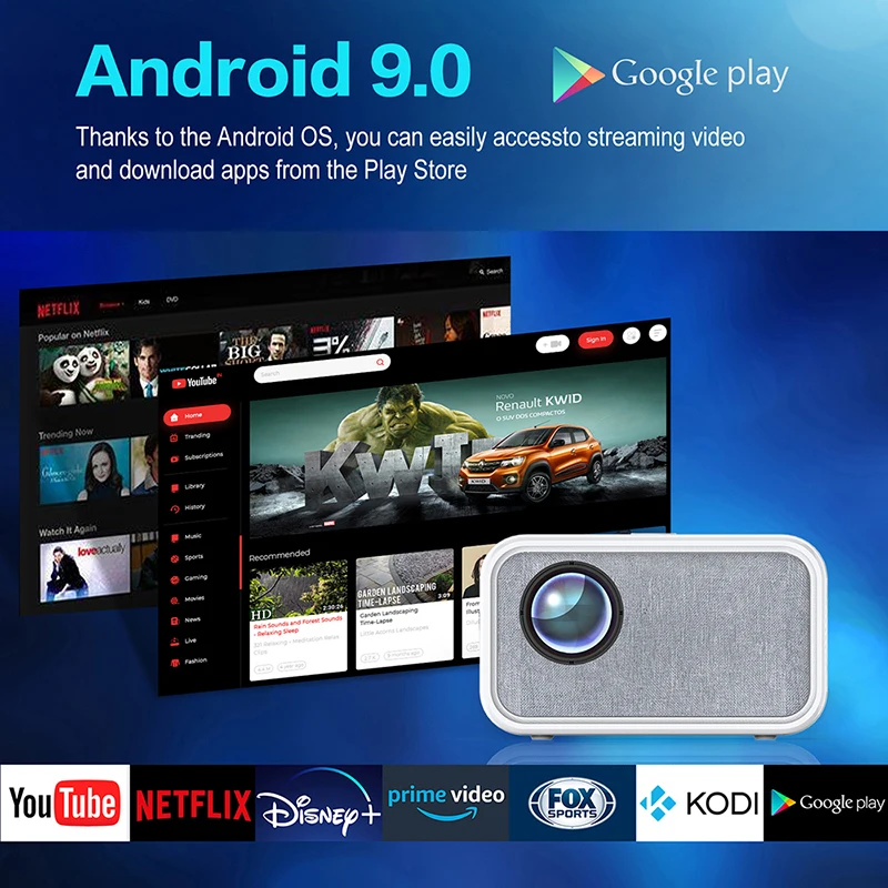 Touyinger X9 Smart Cinema Proyector Inteligente Tv Projection Mini 4K Wireless Wifi Home Theater Video Projector Portatil