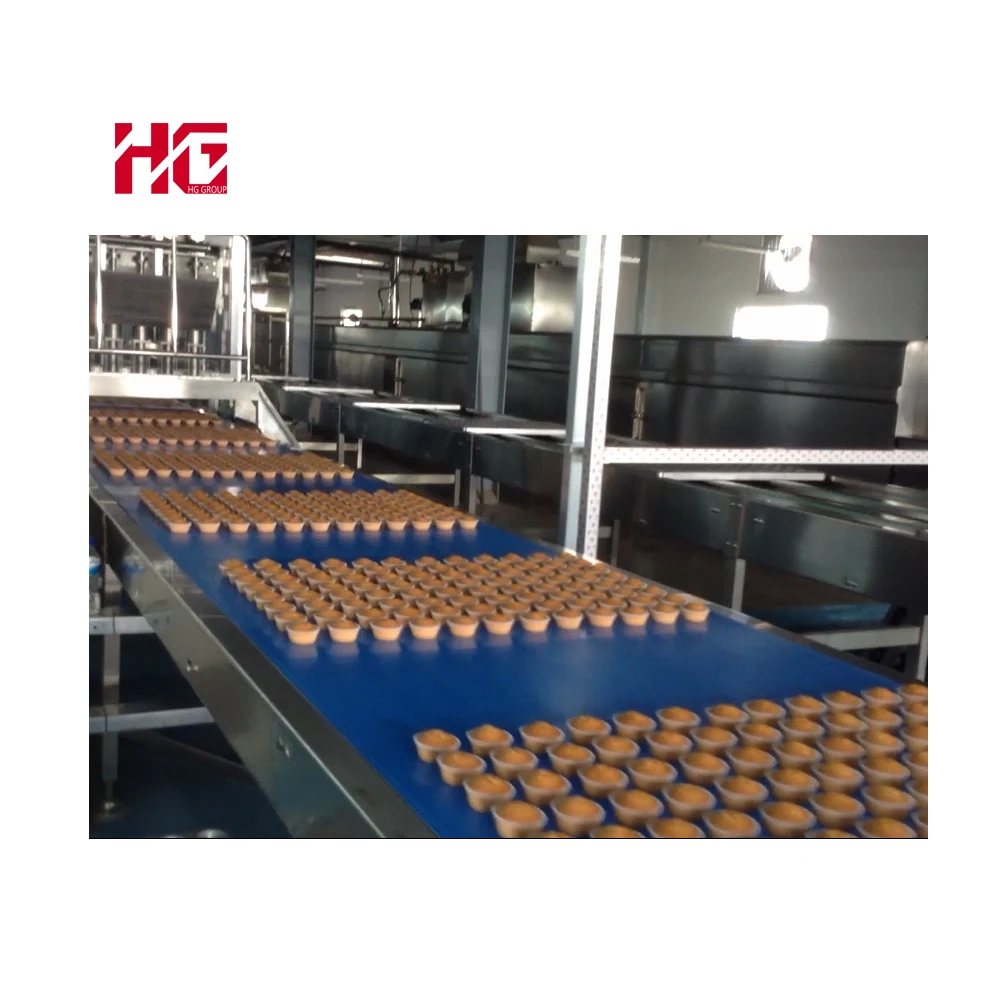 HG Fully auto PLC control food cupcake production line Complete Cake Baking Equipment Whole Set Cake Production Line