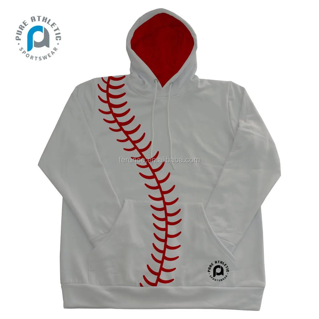 PURE OEM baseball line Sublimated Printed Polyester Fleece Pullover Warm Wholesale Custom Sports Workout Hoodie Sweatshirts