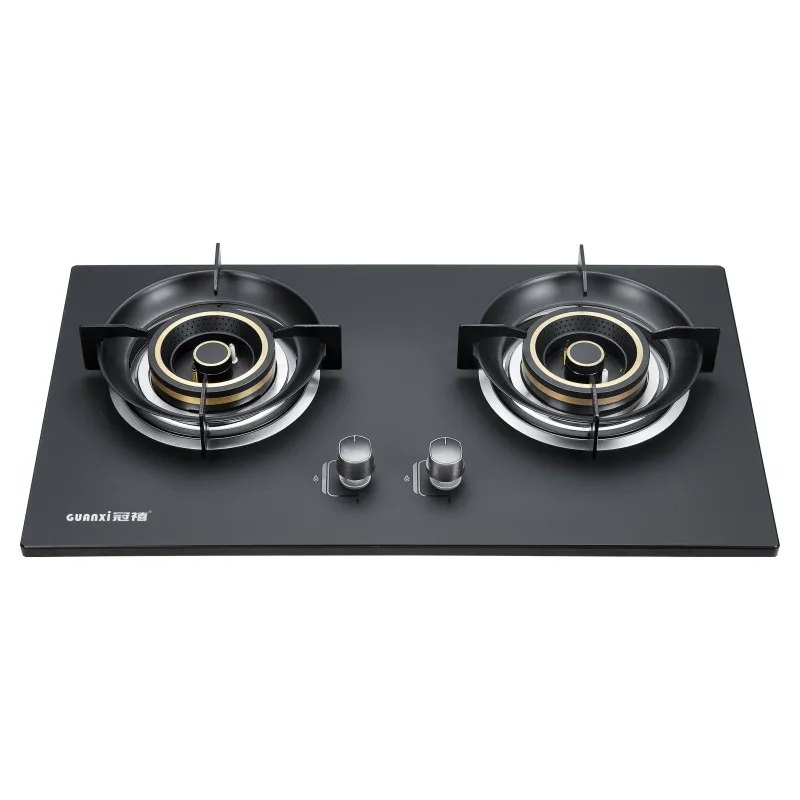 2 burner Kitchen Appliances Stainless Steel/Tempered Glass Built In Gas Stove Price With Wok Burner2 burner