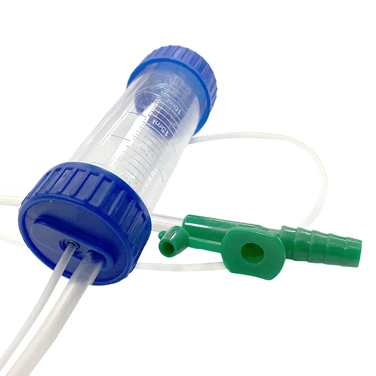 wholesale custom plastic medical sputum container disposable mucus extractor collector with suction catheter