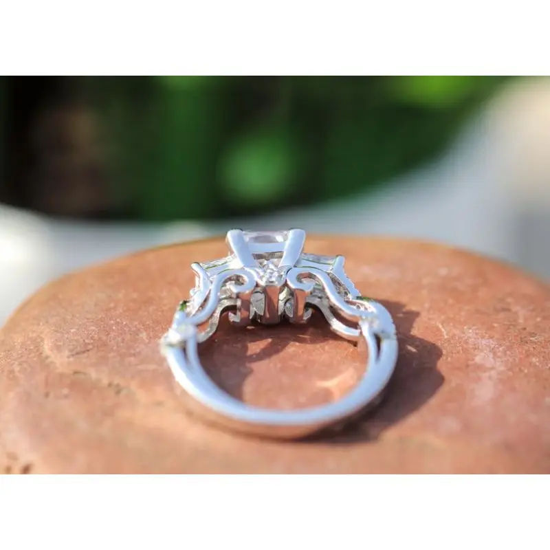 White Gold Princess Cut Diamond Ring Indian Manufacturer Wholesale Price Jewelry Customized 14K Natural Gold Real Diamond Ring