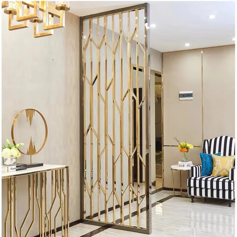 Modern Stainless Steel Partition Interior Divider Screen For Salon Hotel Living Room