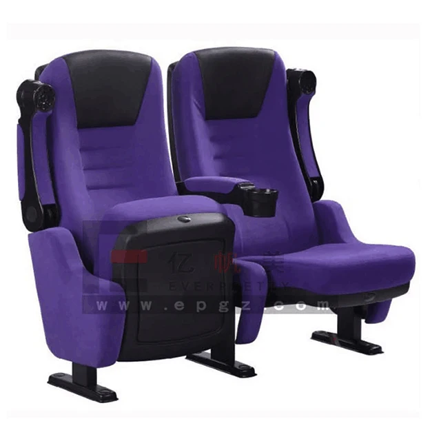 Comfortable soft foam cinema seating movie theater seats with cup holder