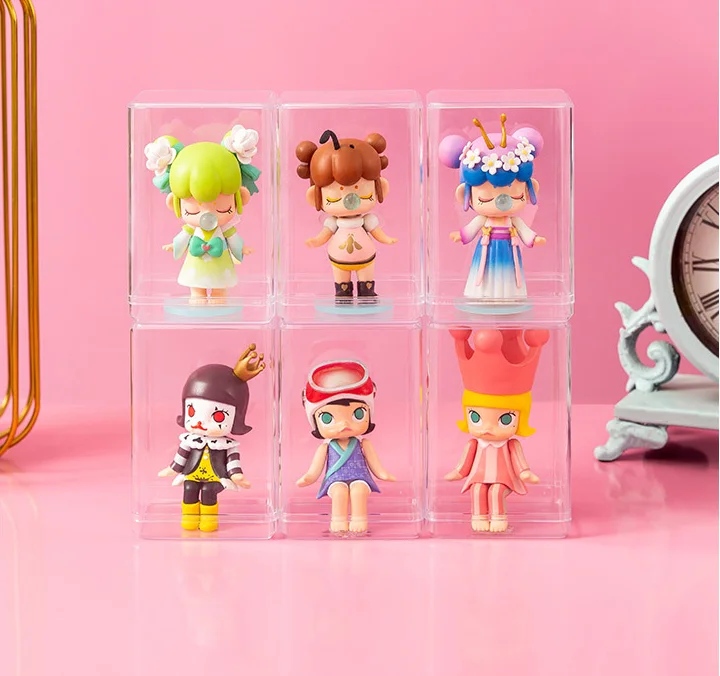 Custom Transparent Plastic Box Doll Cabinet Toys Container Storage Display Stand Organizer Case Display Box