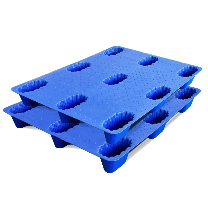 Nine-feet blow molding tray 1200x1200x150mm Dynamic load 3 tons Static load 5 tons pallets overstock Stacking molded pallet