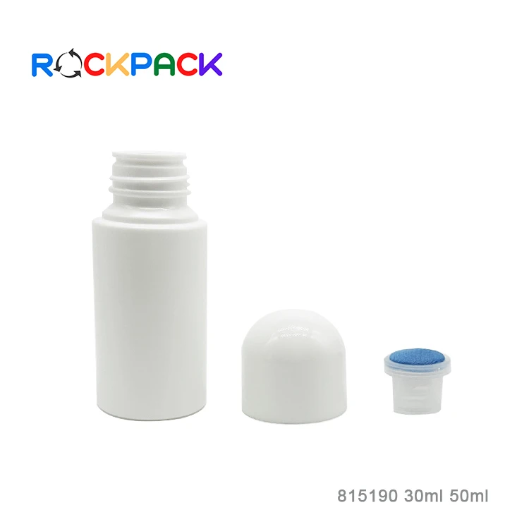 HDPE 30ml 50ml plastic cleaning liniment sponge daub bottle with sponge applicator