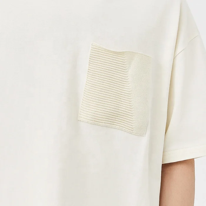 Summer Chest Pockets Basic T Shirt Men 100% Cotton Breathable Solid Tshirt Loose Casual Men T Shirt