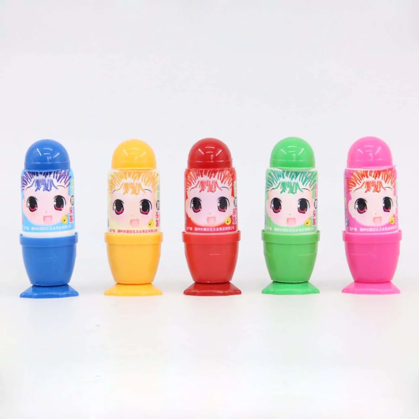 Creative Cartoon Packing Gel Liquid Candy Jelly Multi-flavor Rotatable Crazy Hair Candy Syrup Jam Sweet Sour Fruity Soft Sugar