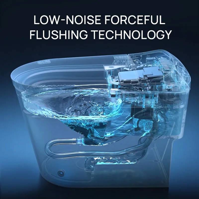 JOMOO One Piece Intelligent Toilet Seat with Digital Display and Foot Sensor - Luxury White Bathroom Toilet for Home