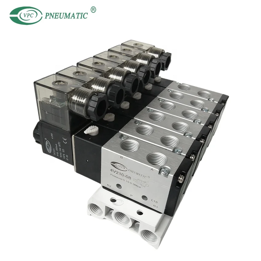 Airtac 4V210-08 Aluminum Internal guide Single coil 5/2 way Pneumatic solenoid valve