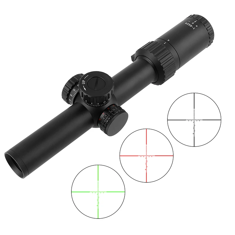 Hot sale 1-6x24 Telescope Second Focal Plane 30mm red and green illumination optics scope for hunting OEM