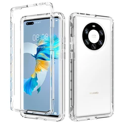 360 All Edged Transparent Phone Case Full Protection Back Cover for Huawei Mate 40 Pro+ Case with Front Cover