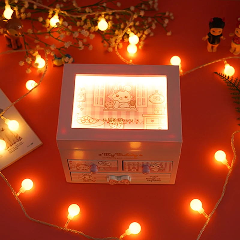 
Hot Sale Small Portable Kids 3 Drawer Jewelry Gift Boxes 