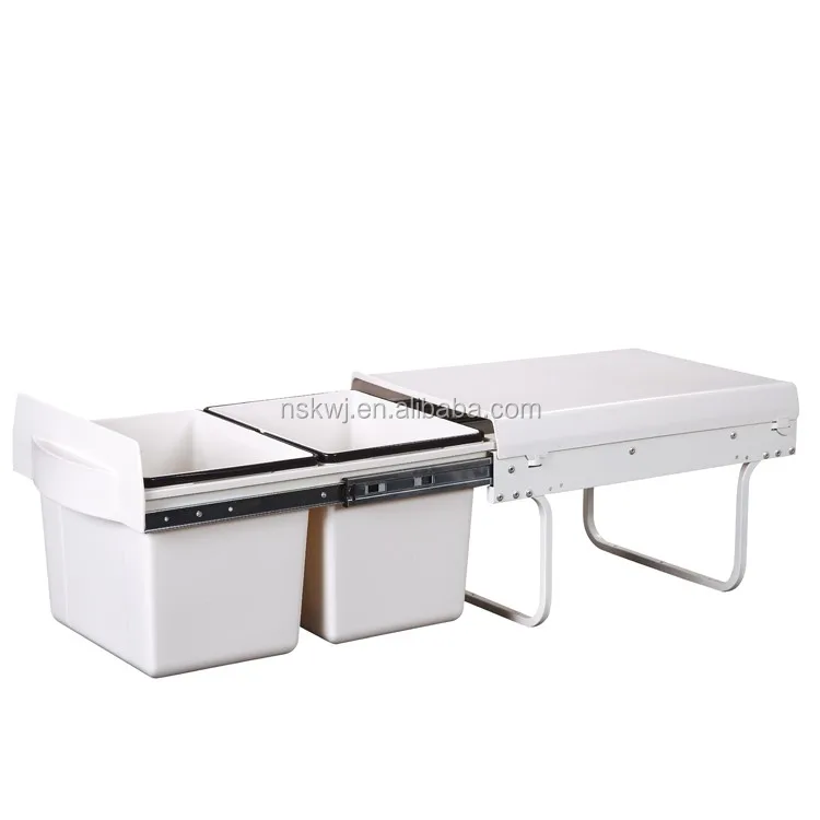 kitchen built in recycle bin 2 compartment garbage can black trash can