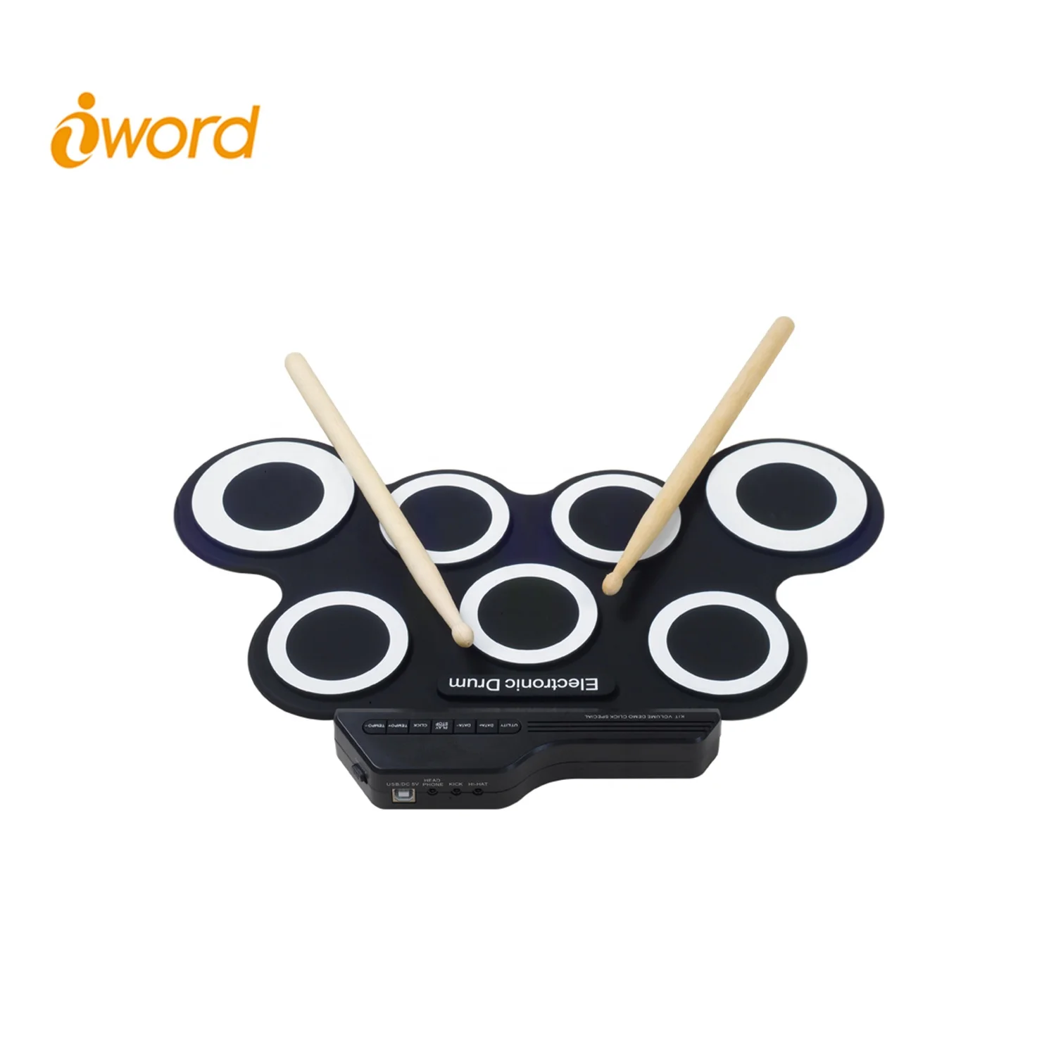 Iword G3002 USB MIDI Музыкальные инструменты празднование цифровой силиконовые Roll Up барабаны набор
